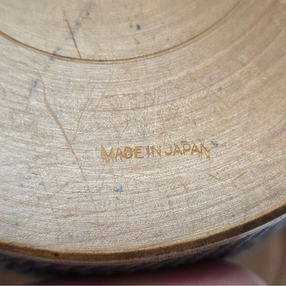 Vintage Japanese Round Wooden Trinket Jewelry Box Floral Theme - Picture 5 of 9